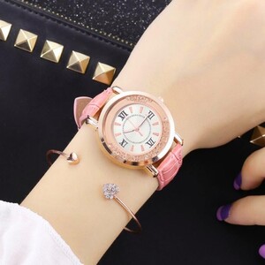 에이지리스에비뉴 넬슈 여성 손목시계(핑크) 패션시계 가죽손목시계